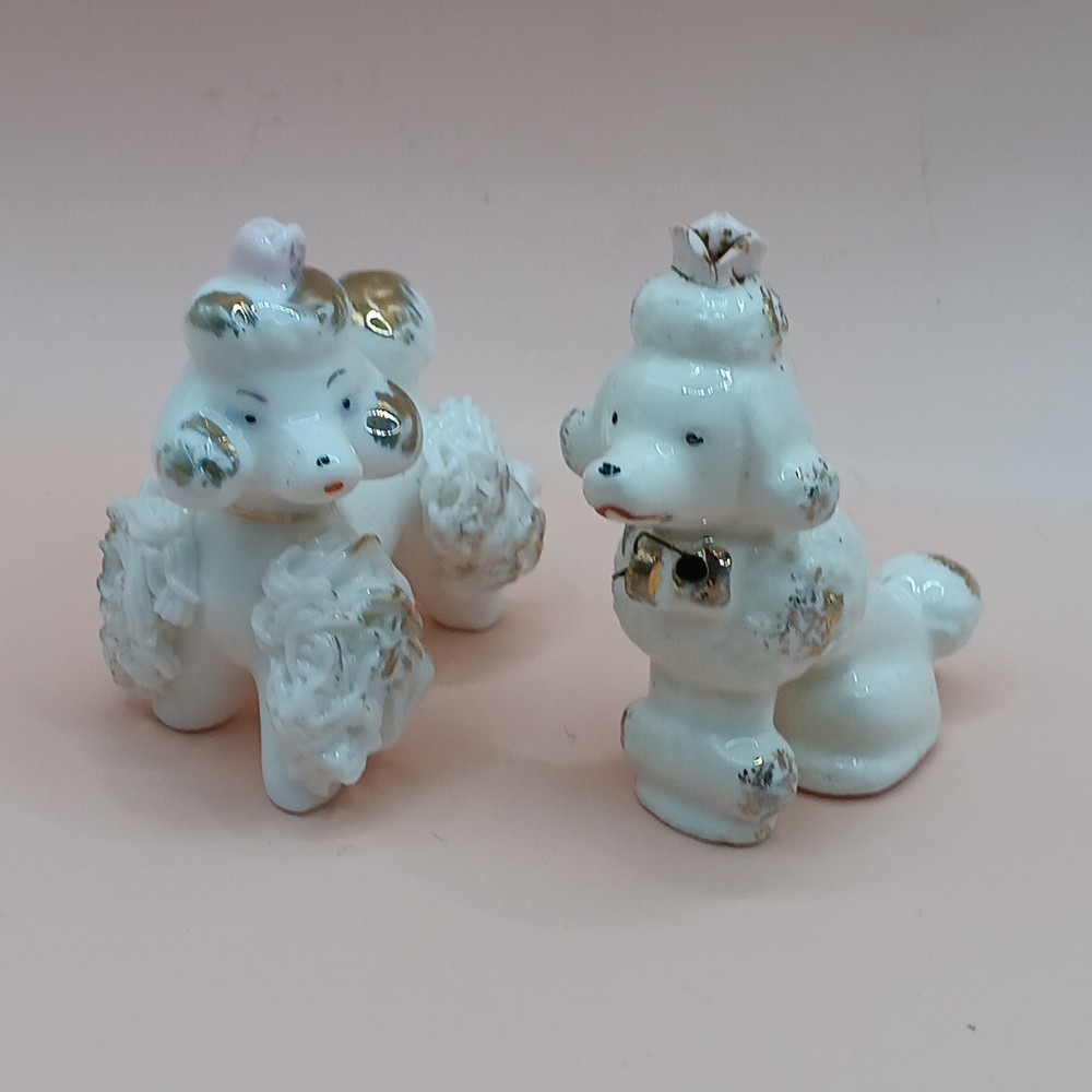 Vintage Ceramic Poodle Figurines